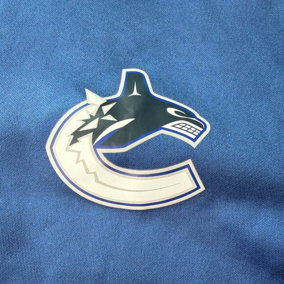 FANATICS Hockey 1/4 Zip Pullover Blue Gray Men's Medium Vancouver Canucks - Picture 3 of 8